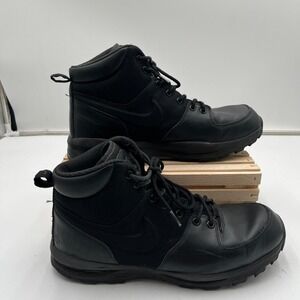 Nike Boots Manoa Leather 12 Triple Black Hiking ACG Style 456975-001 Mens